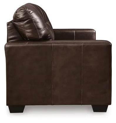 Santorine Leather Loveseat DARK BROWN