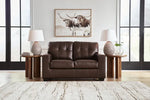 Santorine Leather Loveseat DARK BROWN