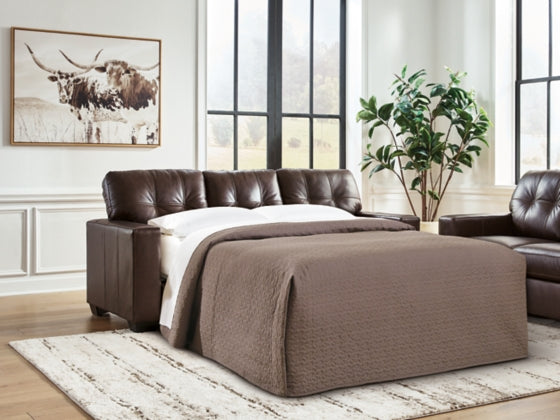 Santorine Queen Leather Sofa Sleeper DARK BROWN