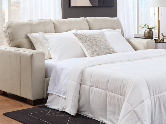 Santorine Queen Leather Sofa Sleeper BONE