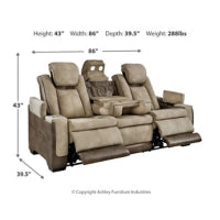 Next-Gen Durapella PWR REC Sofa with ADJ Headrest