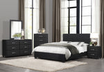 Lorenzi Queen Platform Bed BLACK VINYL