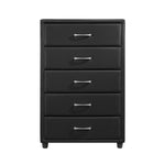 Lorenzi 5 Drawer Chest BLACK VINYL
