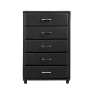 Lorenzi 5 Drawer Chest BLACK VINYL