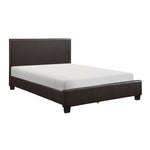 Lorenzi Queen Platform Bed DARK BROWN VINYL