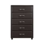 Lorenzi 5 Drawer Chest DARK BROWN VINYL