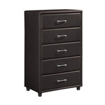 Lorenzi 5 Drawer Chest DARK BROWN VINYL