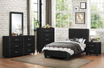 Lorenzi Twin Platform Bed BLACK VINLY