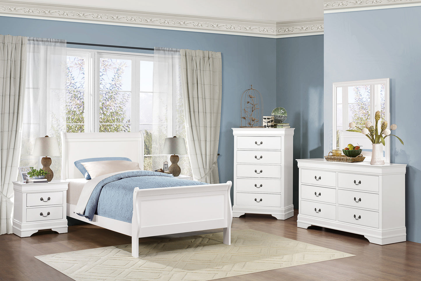 Mayville Sleigh Bed WHITE