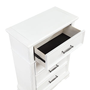 York 5 Drawer Chest WHITE