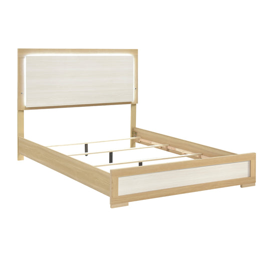 Sterling Queen Bed W/Led NATURAL/WHITE