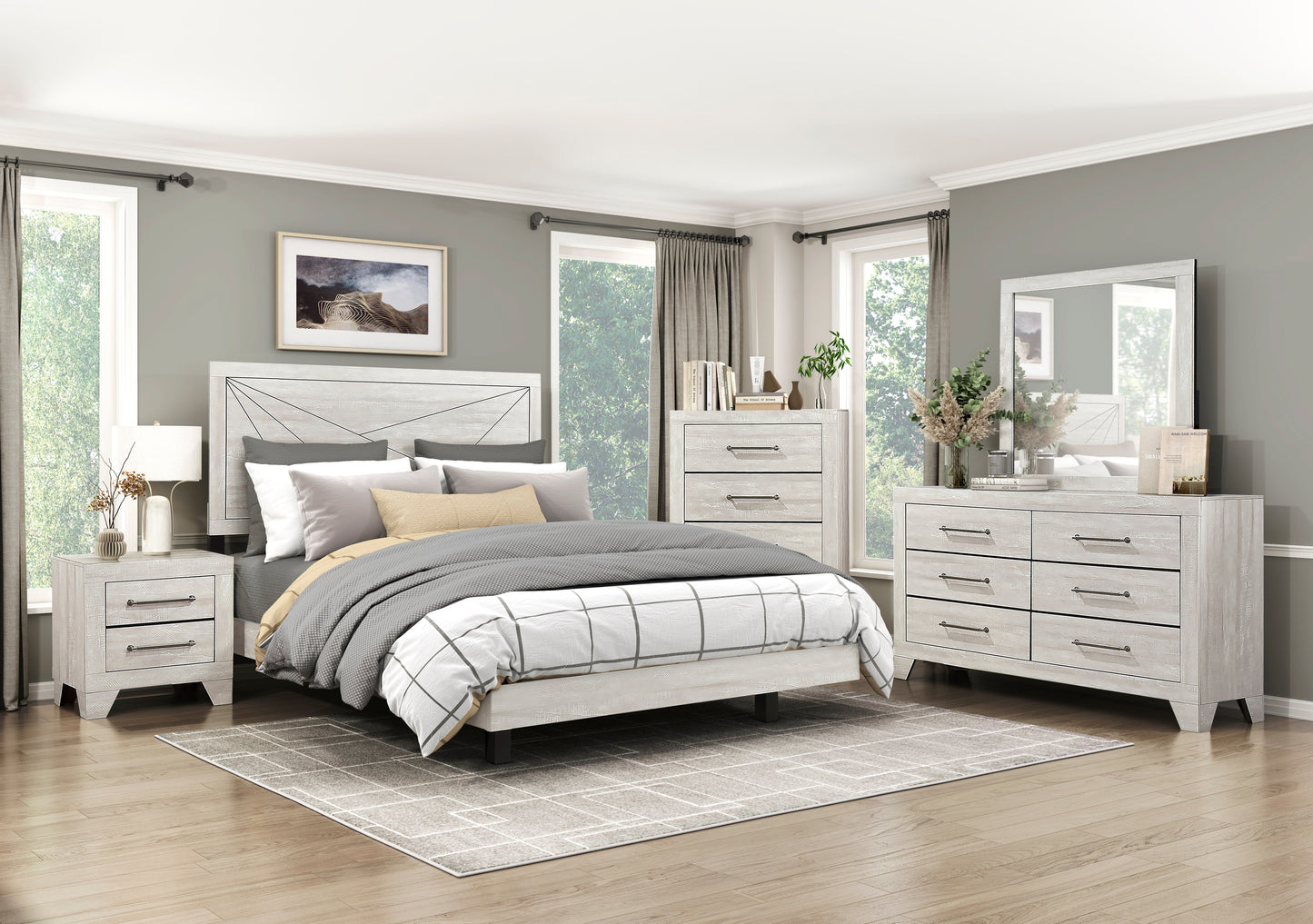 Aspen Queen Bed DUSTY GREY OAK