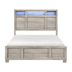 Everett Queen Bed W/LED, Bluetooth Speaker, Usb Charge GREY