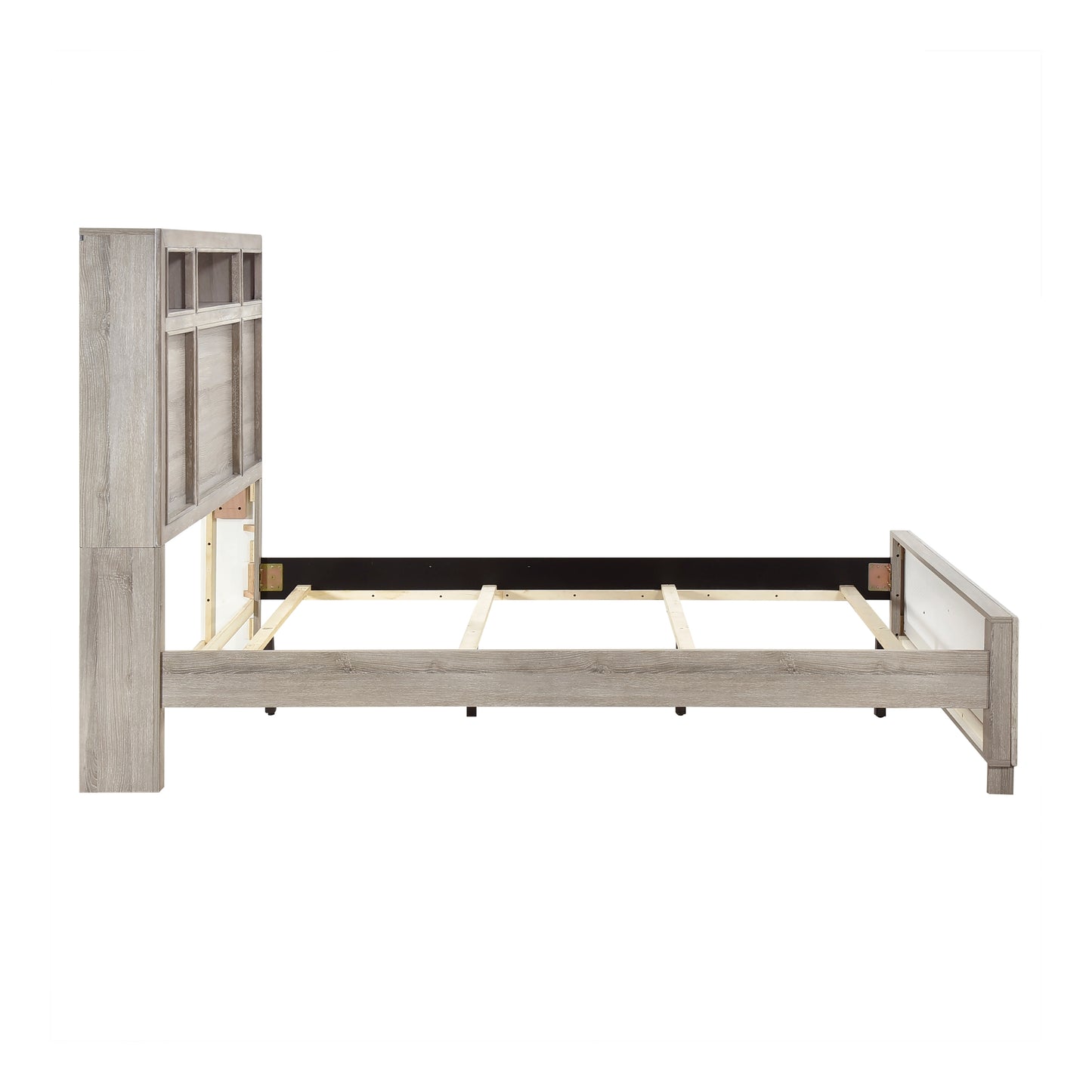 Everett Queen Bed W/LED, Bluetooth Speaker, Usb Charge GREY