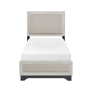 Westport Twin Platform Bed WHITE OAK/GREY