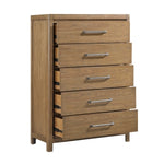 Charlotte 5 Drawer Chest LITE BROWN