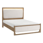 Riley Queen Bed W/LED LITE BROWN