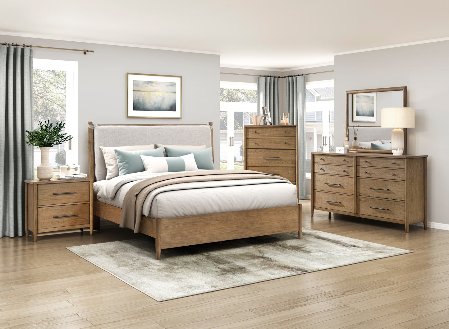 Sonoma Transforming Headboard Queen Platform Bed BROWN