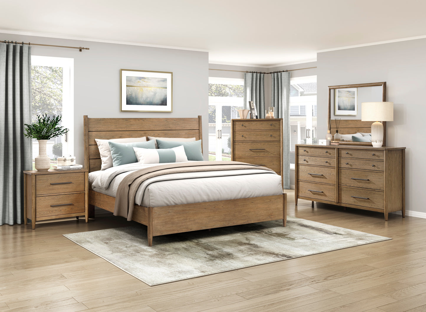 Sonoma Transforming Headboard Queen Platform Bed BROWN