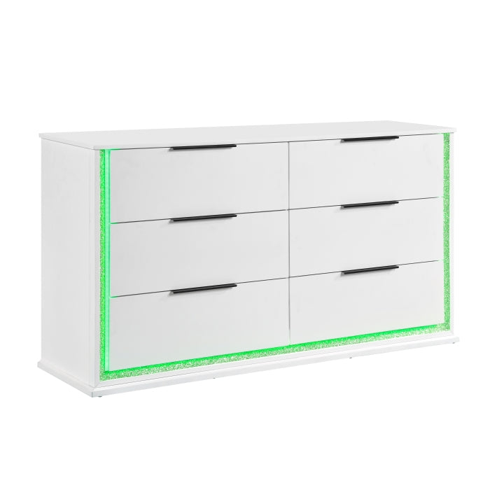 New Collection #2390 Dresser W/Led WHITE