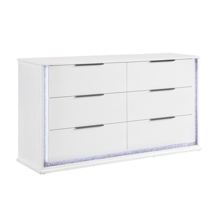 New Collection #2390 Dresser W/Led WHITE