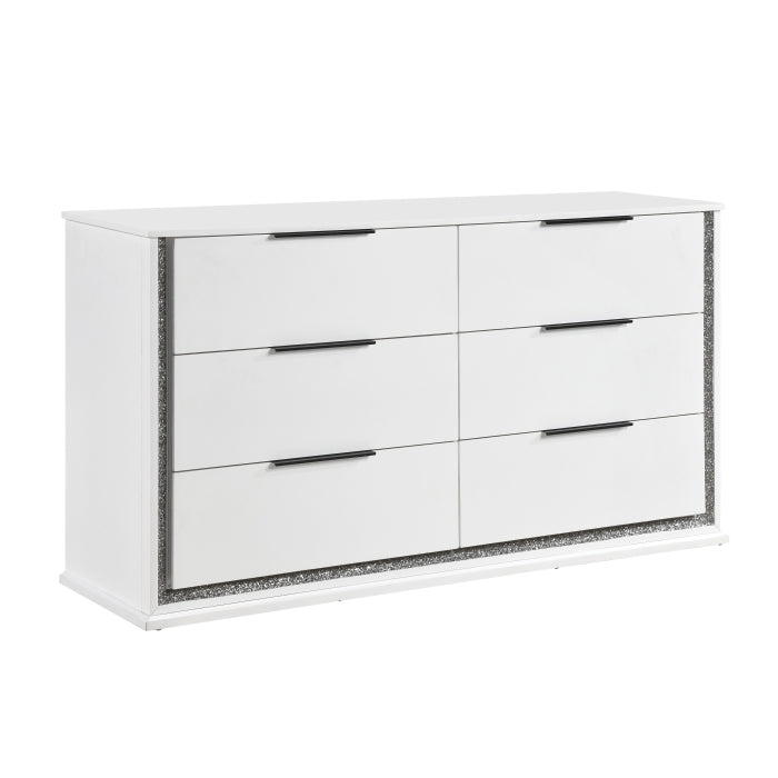 New Collection #2390 Dresser W/Led WHITE
