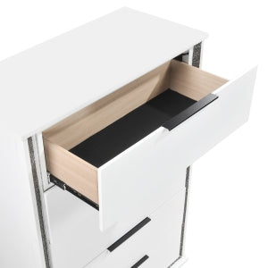 New Collection #2390- 5 Drawer Chest W/LED Changing Color Lites WHITE