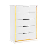 New Collection #2390- 5 Drawer Chest W/LED Changing Color Lites WHITE