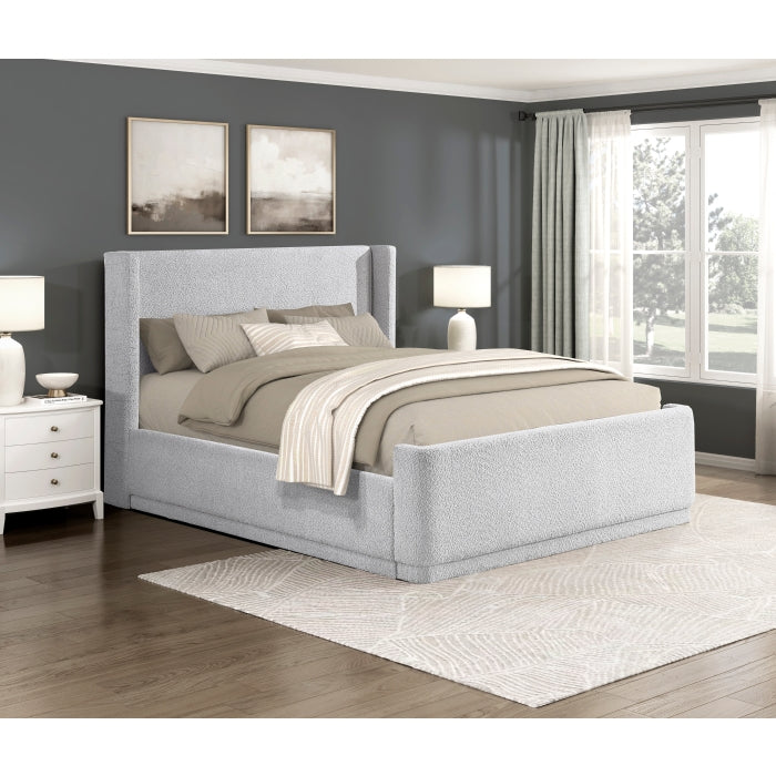 Carmel Queen Platform Bed LITE GREY