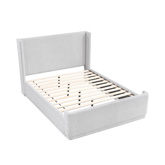 Carmel Queen Platform Bed LITE GREY