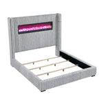 Fitzroy Queen Bed W/ Fireplace, speakers, remote control GREY