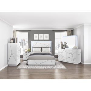 New Collection #2455- 5 Drawer Chest WHITE