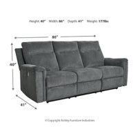 Barnsana Reclining Power Sofa GRAVEL