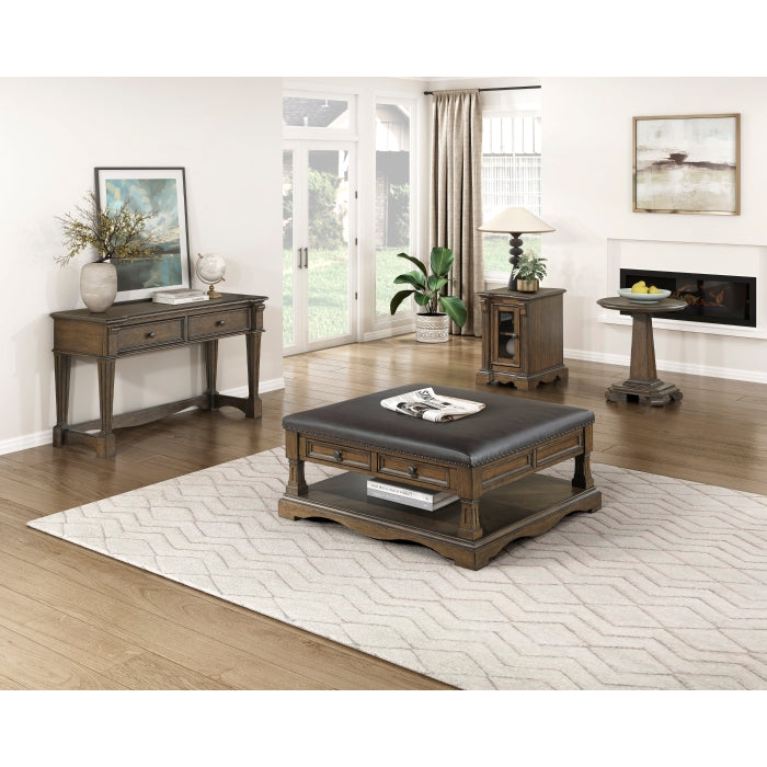 Rochester Round End Table BROWN