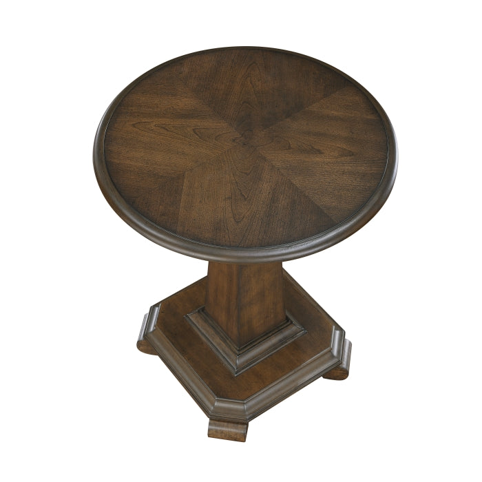Rochester Round End Table BROWN