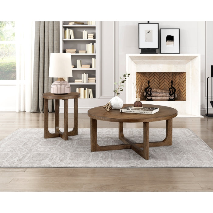 Blake Round End Table LITE BROWN