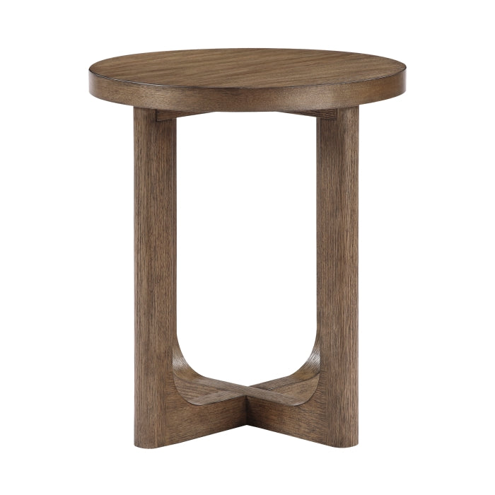 Blake Round End Table LITE BROWN