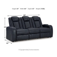Fyne-Dyme PWR REC Sofa with ADJ Headrest SAPPHIRE