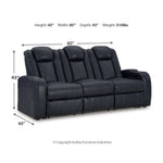 Fyne-Dyme PWR REC Sofa with ADJ Headrest SAPPHIRE