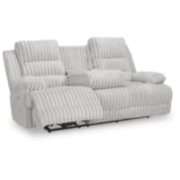 Rhines Falls REC PWR Sofa w/Drop Down Table ALLOY