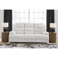 Rhines Falls REC PWR Sofa w/Drop Down Table ALLOY