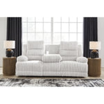 Rhines Falls REC PWR Sofa w/Drop Down Table ALLOY