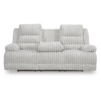 Rhines Falls REC PWR Sofa w/Drop Down Table ALLOY