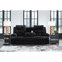 Rhine Falls REC PWR Sofa w/Drop Down Table ONYX