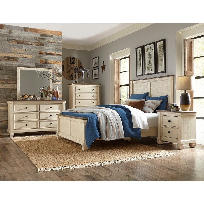 Weaver Queen Bed ANTIQUE WHITE