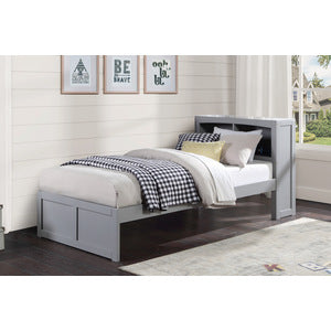 OrionTwin Bookcase Platform Bed GREY