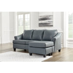 Genoa 100% Leahter Sofa Reversible Chaise STEEL