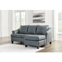 Genoa 100% Leahter Sofa Reversible Chaise STEEL