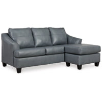 Genoa 100% Leahter Sofa Reversible Chaise STEEL