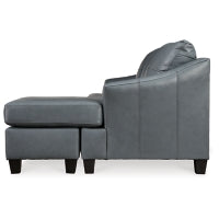 Genoa 100% Leahter Sofa Reversible Chaise STEEL